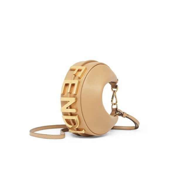 Fendi Women Fendigraphy Mini In Honey Leather - Picture 2 of 4